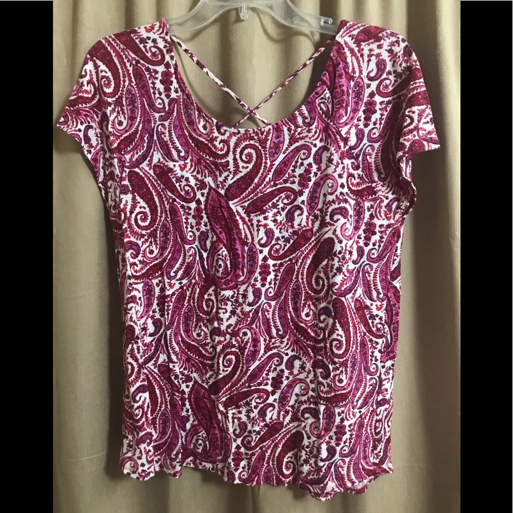 Lucky brand Large Cute linen pink paisley comfy top